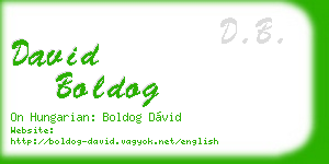 david boldog business card